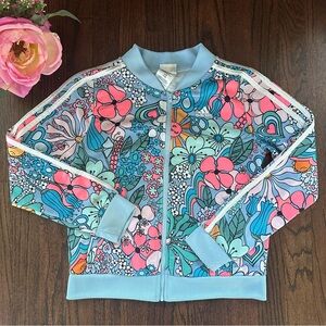 Adidas floral track jacket, size L/14